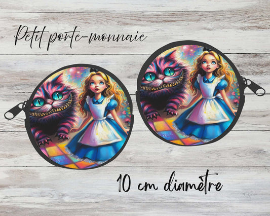 ✨ Petit porte-monnaie sublimé – alice et chat