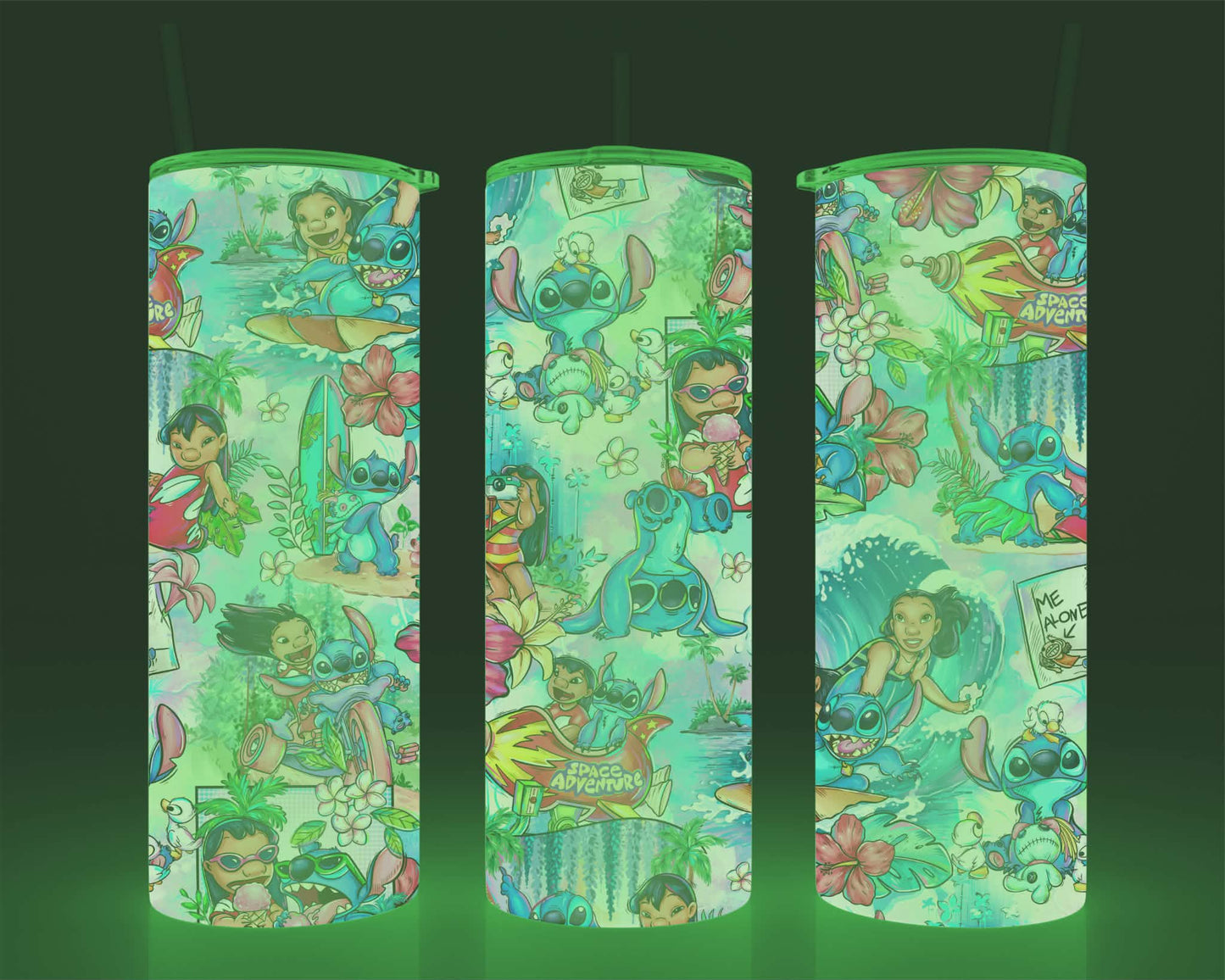 Verre isotherme -  (allume dans le noir) personnage bleu