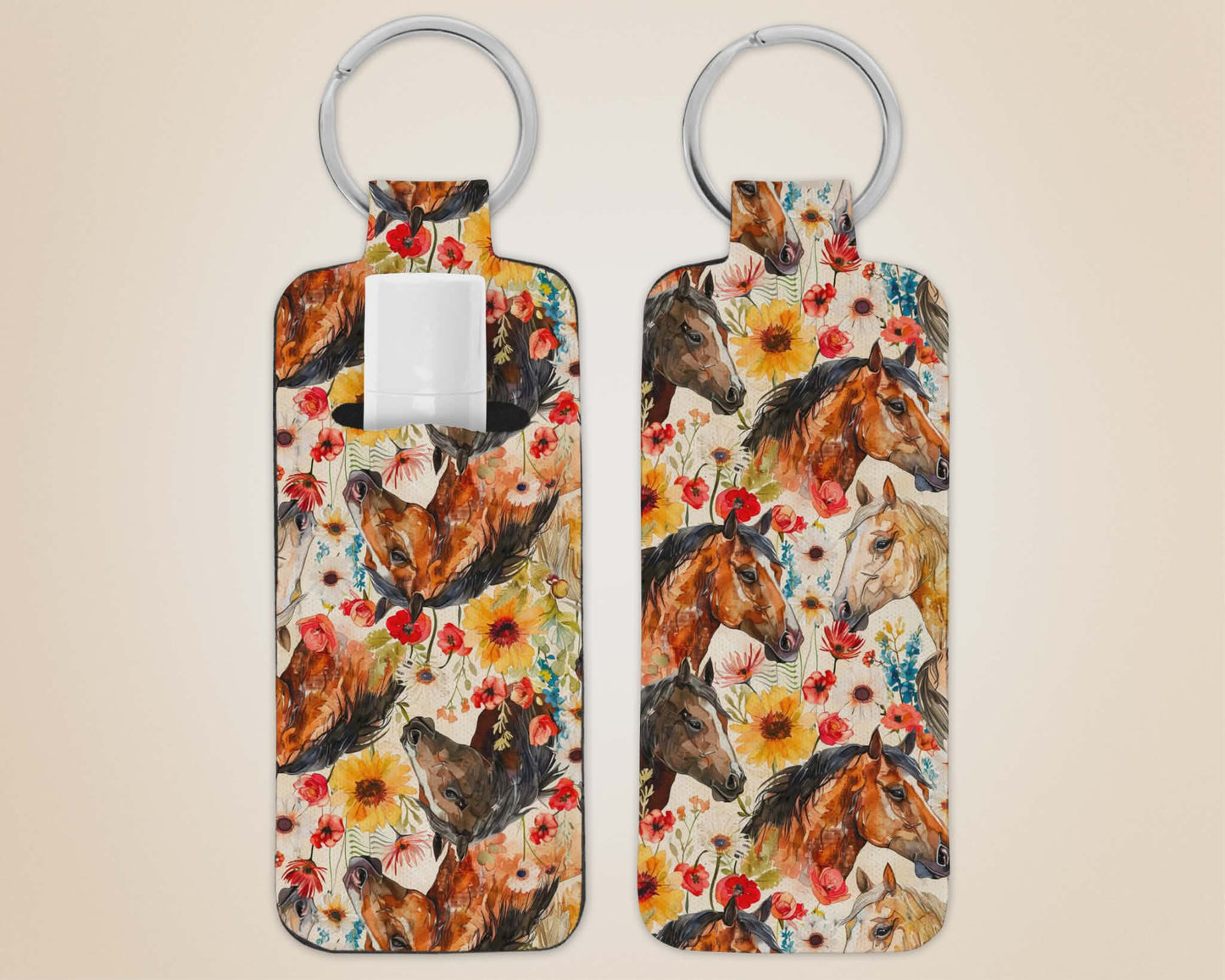 Porte-clé avec pochette - chevaux