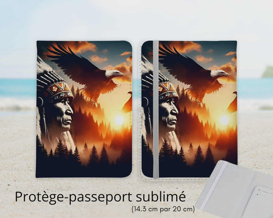 Protège-passeport sublimé - Indien et aigle