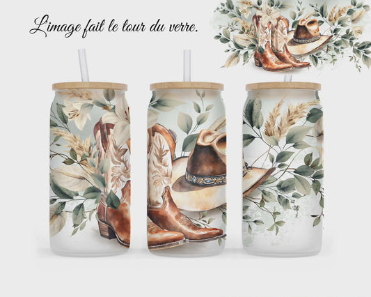 🥤 Verre givré sublimé – botte cowgirl v.2