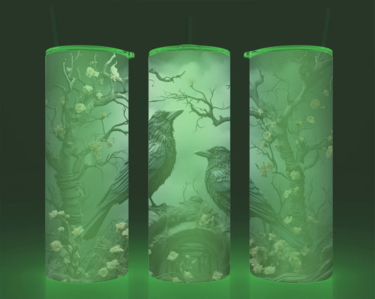 Verre isotherme -  (allume dans le noir) corbeaux