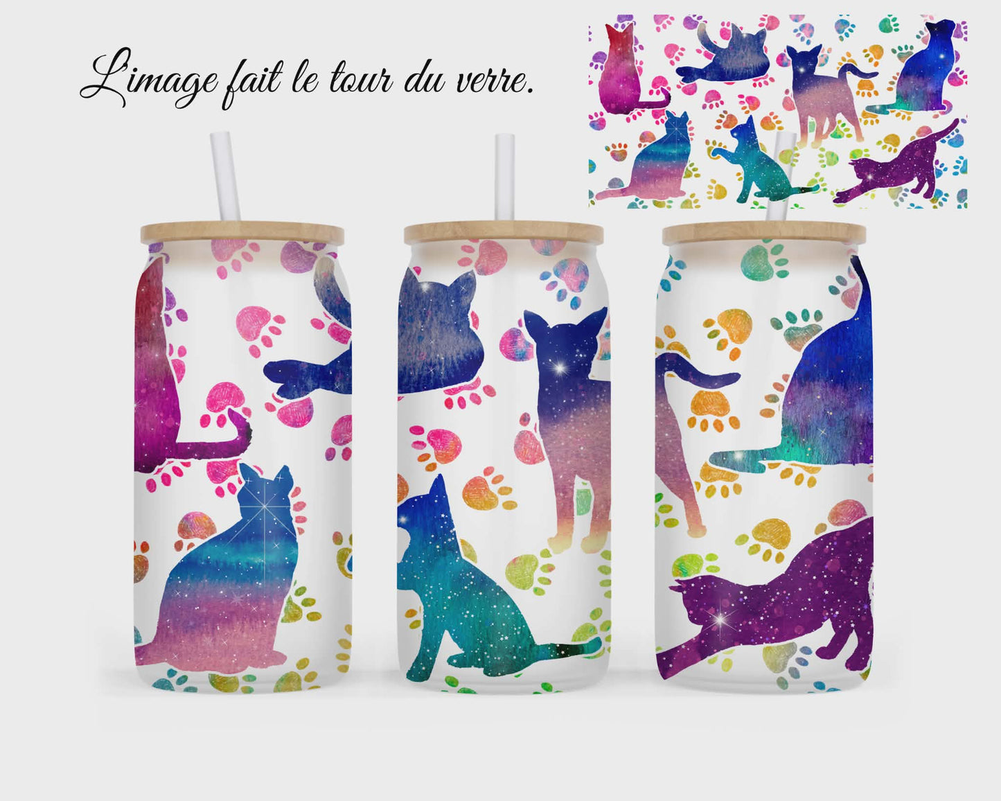 🥤 Verre givré sublimé – chats