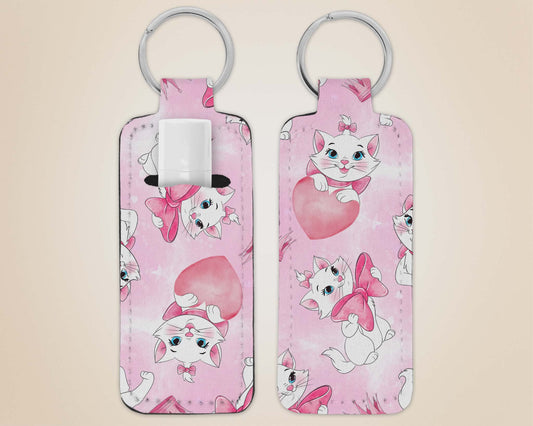 Porte-clé avec pochette - chat blanc