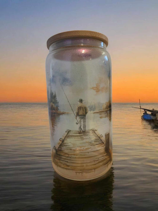 Verre givré - pêcheur