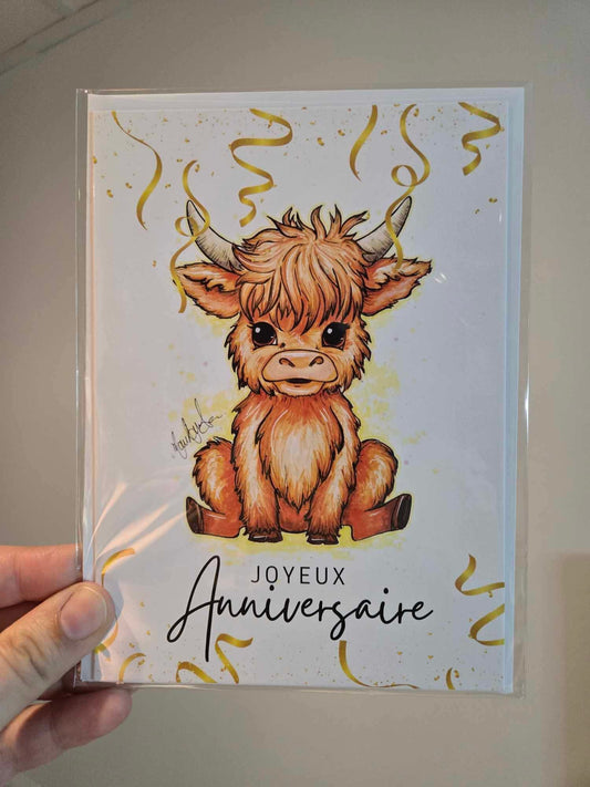 Carte d’anniversaire - Vache