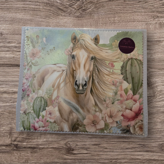 Linge à lunette - Cheval et cactus