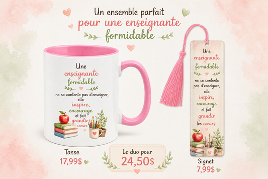 Tasse, signet pour une enseignante formidable