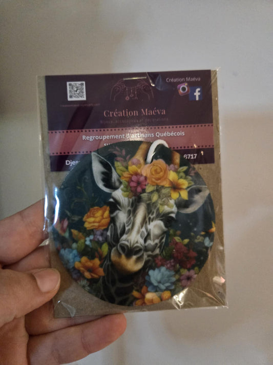 Sent-bon girafe fleurs