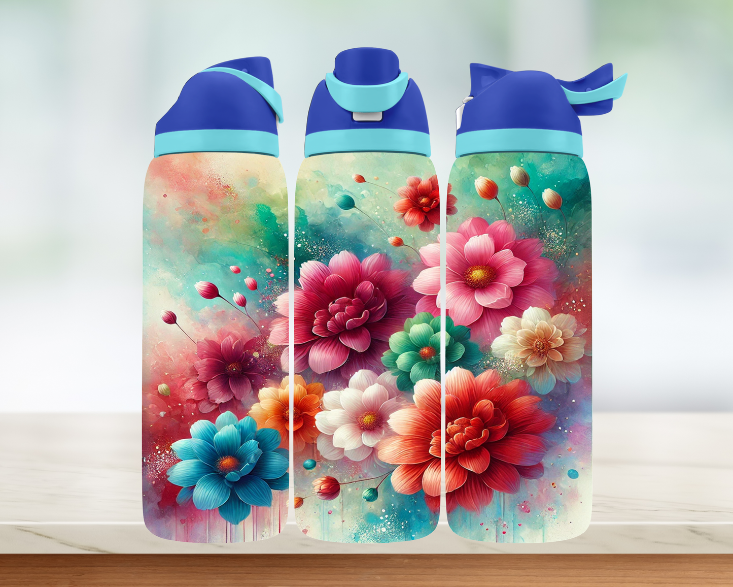 Bouteille style Owala - Douces fleurs
