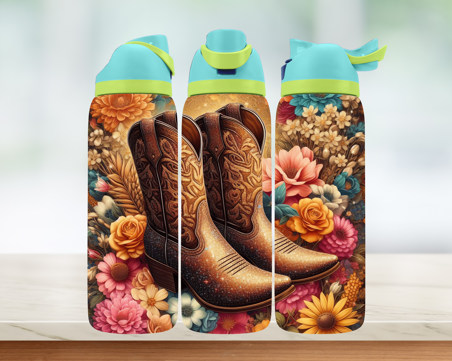 Bouteille style Owala - Bottes country