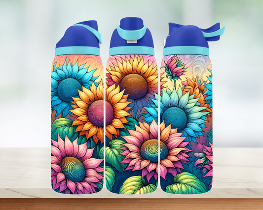 Bouteille style Owala - Fleurs colorés