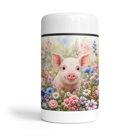 Thermos repas - Cochon fleurs