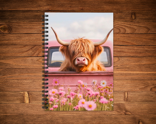 Cahier de notes - Vache camion rose
