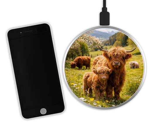 Chargeur sans fil - Vache Highland