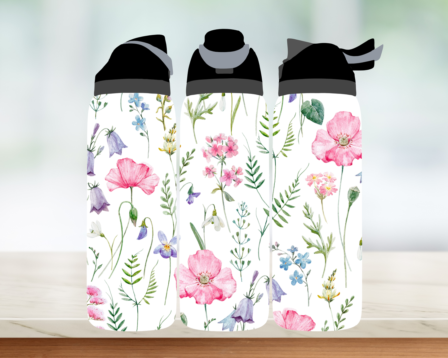 Bouteille style Owala - Jolies Fleurs