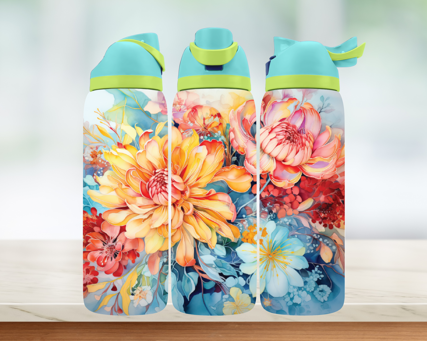Bouteille style Owala - fleurs
