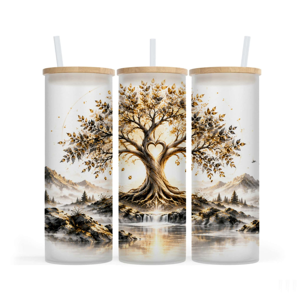 Verre givré 25 oz - Arbre de vie