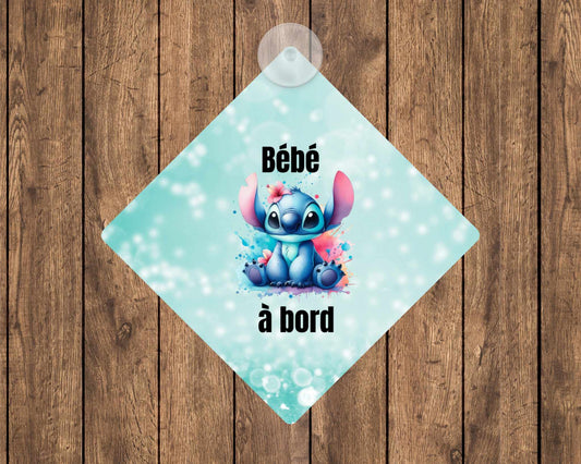 Affiche bébé à bord  - Personnage bleu