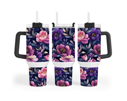 40 oz - Fleurs Mauves