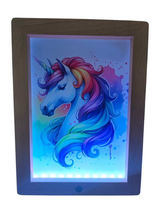 ✨ Cadre lumineux sublimé – Licorne