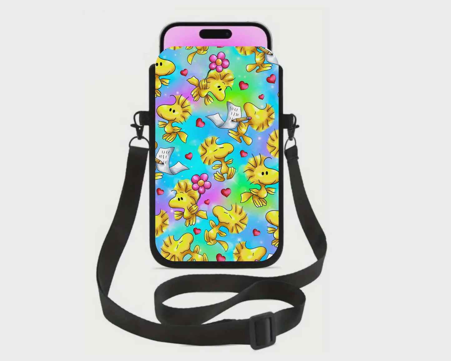 📱 Sac à cellulaire sublimé – Petit oiseau jaune