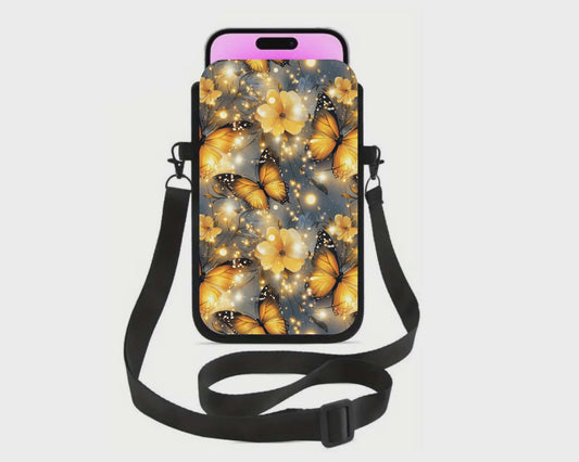 📱 Sac à cellulaire sublimé – Papillon jaune