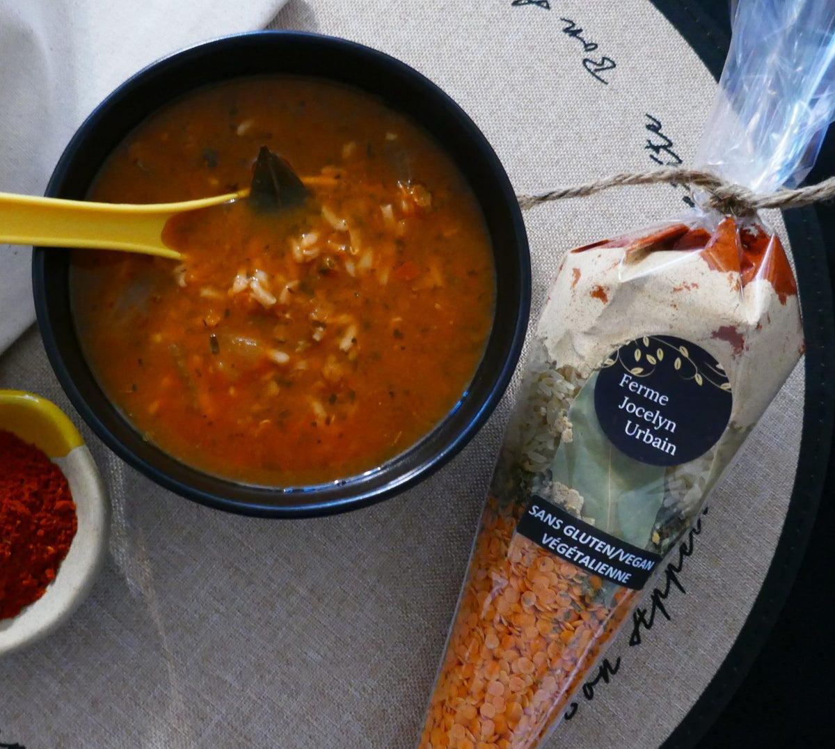 Soupe vegan-végétalienne sans gluten