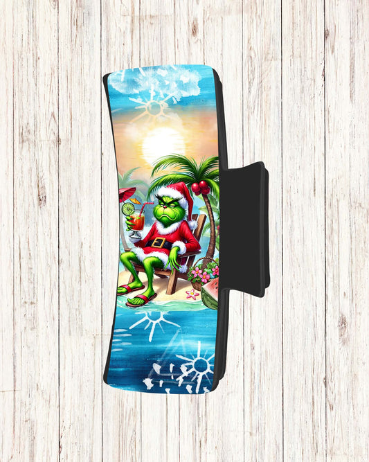 Pince à cheveux - Bonhomme vert a la plage ( Design de Audz)