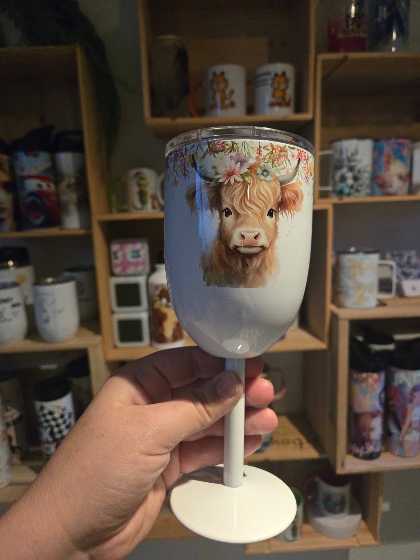 Coupe de vin sur pied - Vache