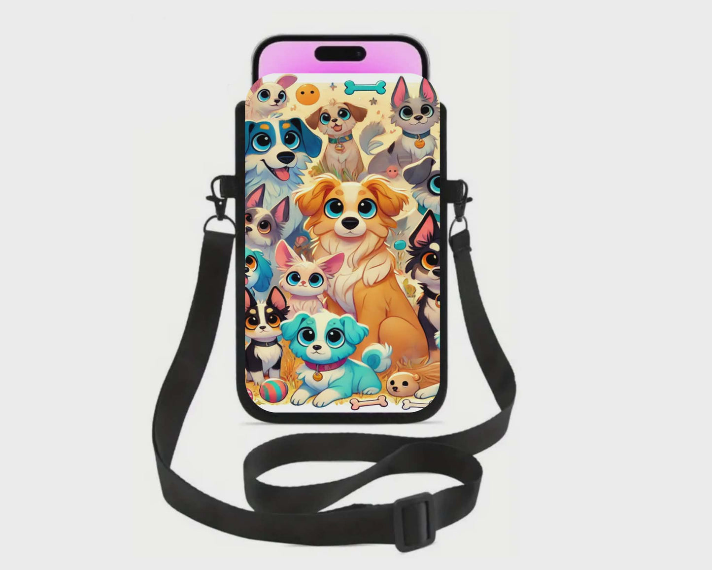 📱 Sac à cellulaire sublimé – Chiens