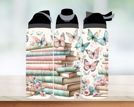 Bouteille style Owala - Livres et papillons
