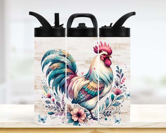 Tumbler - Poule et fleurs