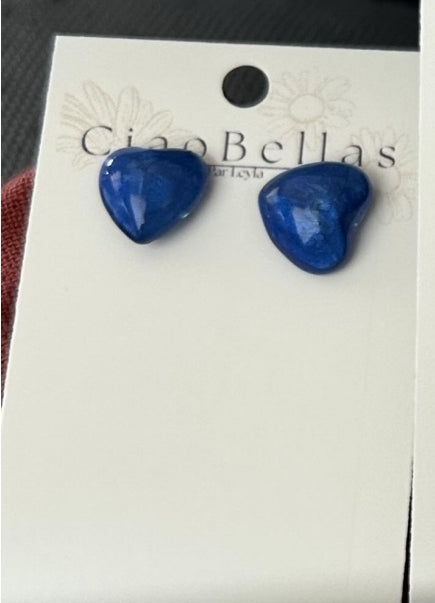 Boucles d'oreilles - Coeur bleu