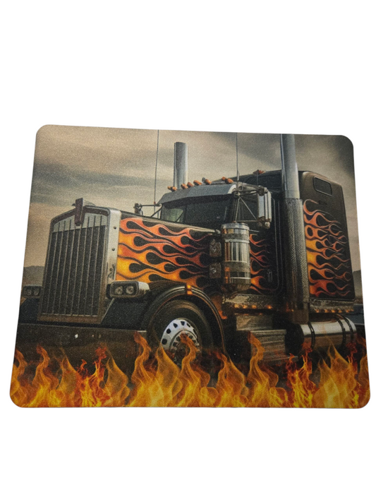 Tapis de souris - Camion enflammée