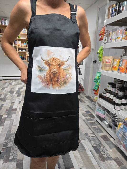 Tablier de cuisine - Vache Highland (adulte)