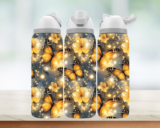 Bouteille style Owala - Papillons Jaunes