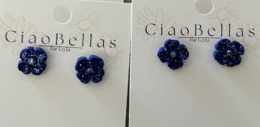 Boucles d'oreilles - Fleur bleu v.2