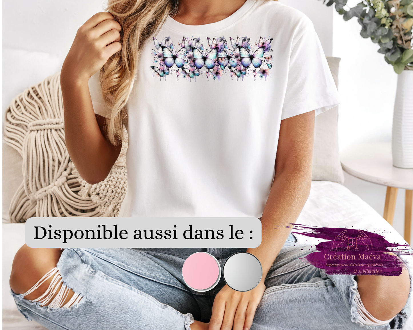 Chandail sublimé - Doux Papillons