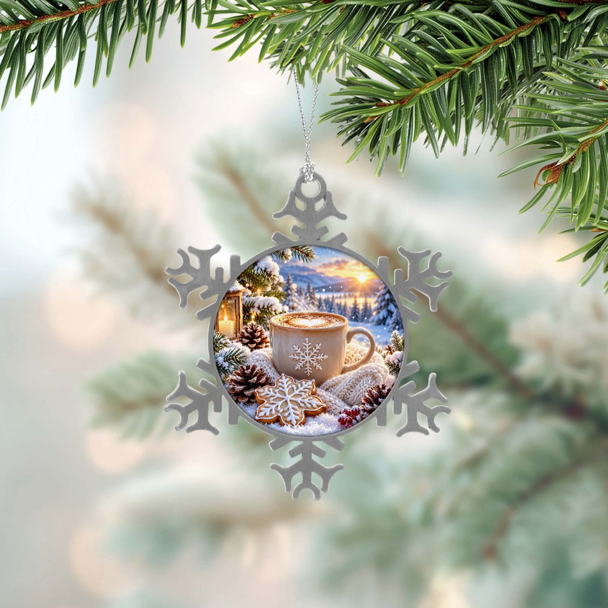 ❄️ Boule de Noël flocon – Décor hivernale