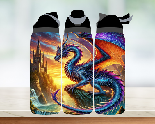 Bouteille style Owala - Dragon et chateau