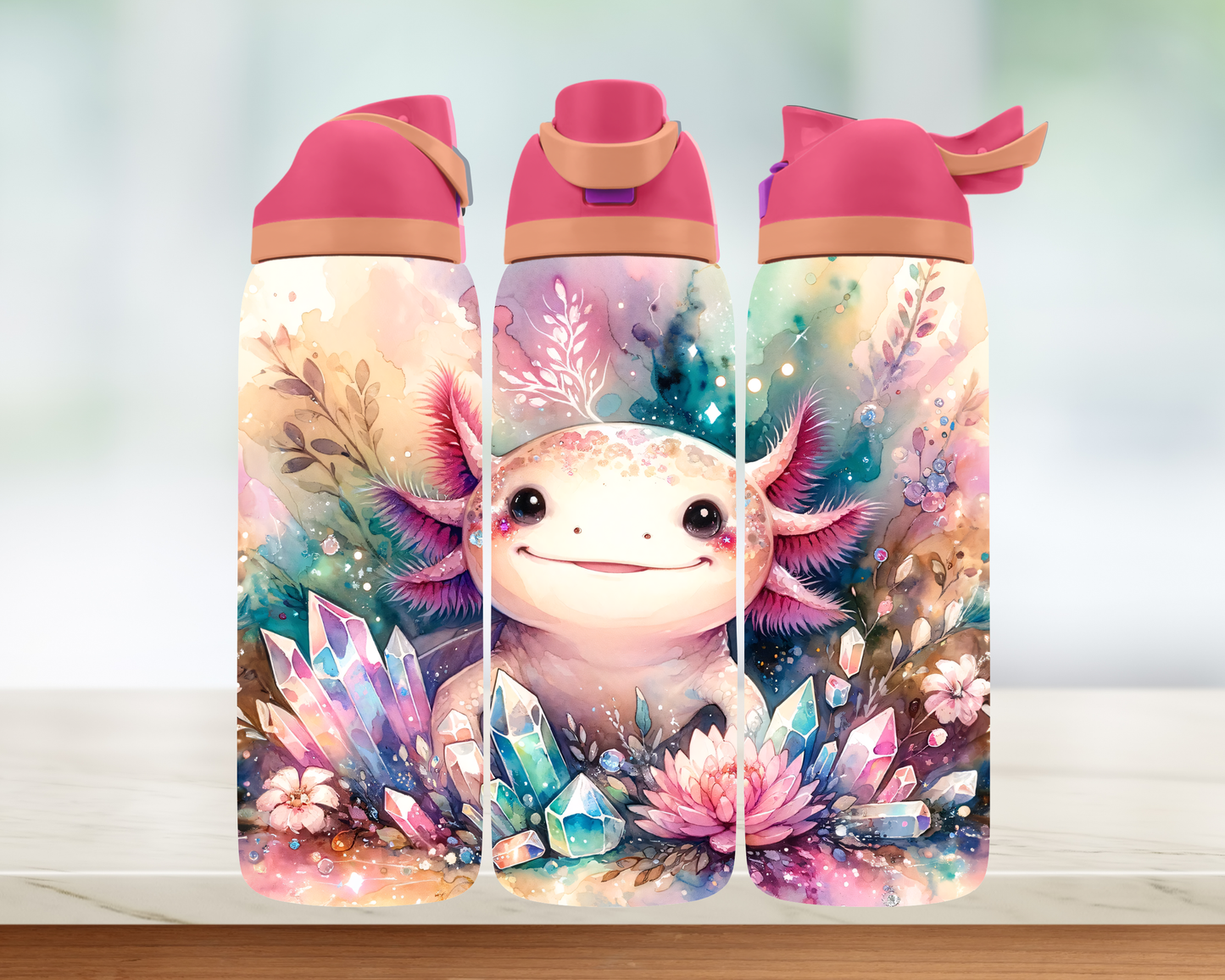 Bouteille style Owala - Axolotl