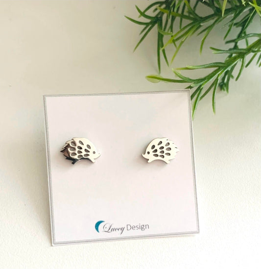 Boucles d'oreilles en acier inoxydable - Hérisson