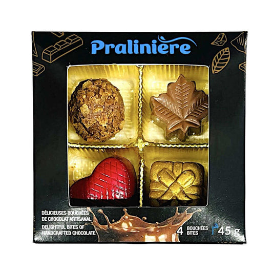 Boîte de chocolats fins, 4 bouchées différentes
