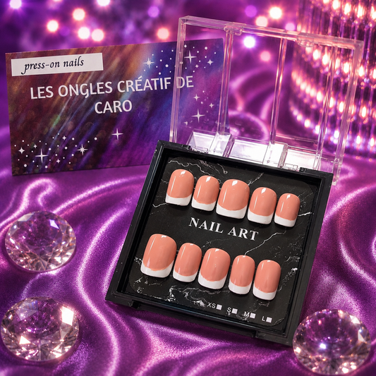 Ensemble de 24 ongles press-on réutilisables - Le naturel