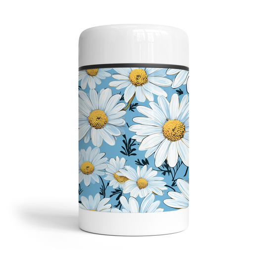 Thermos repas - fleurs blanches