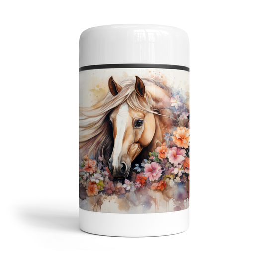 Thermos repas - Cheval fleurs