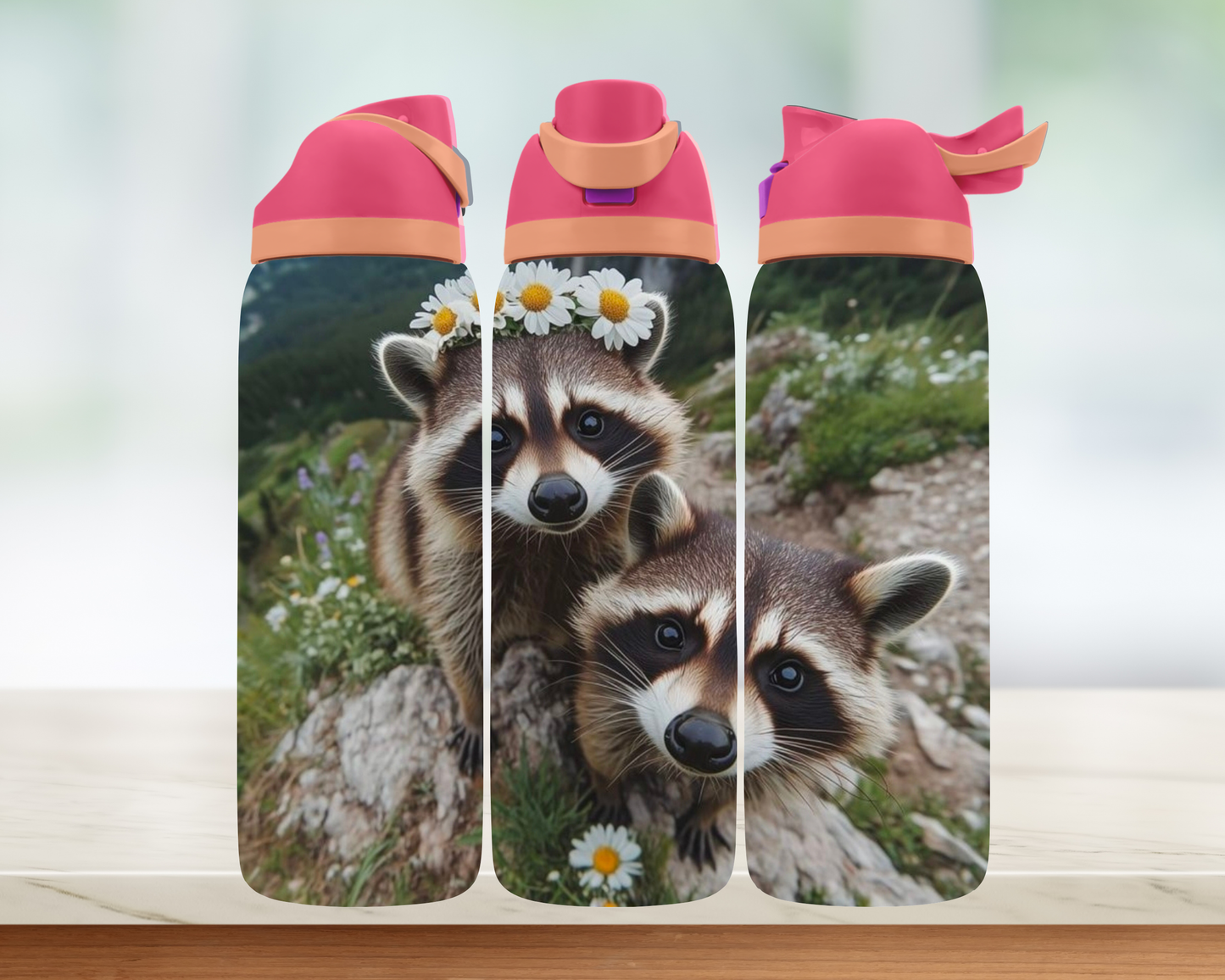 Bouteille style Owala - Raton & fleurs