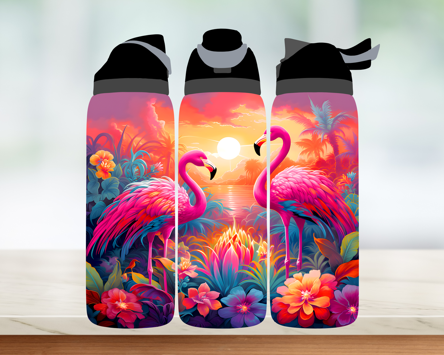 Bouteille style Owala - Flamant