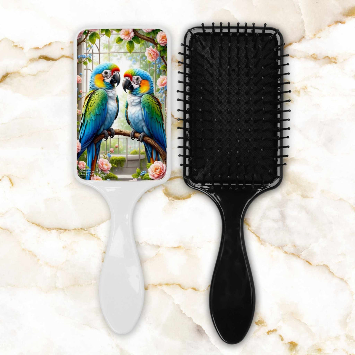 Brosse à cheveux - Perroquets
